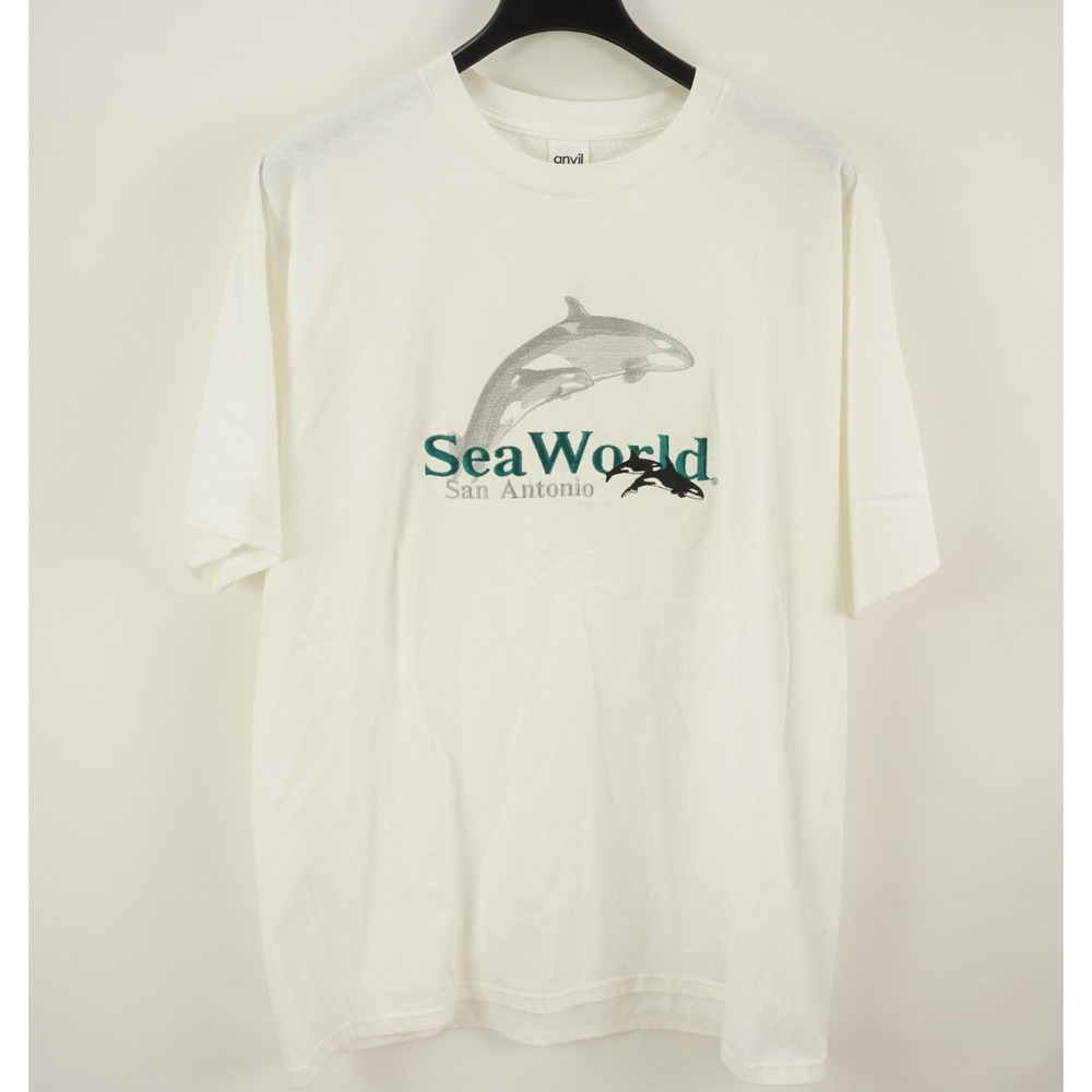 Vintage 80s 90s Sea World San Antonio USA Single Stitch Orca T-Shirt Mens 2X‎
